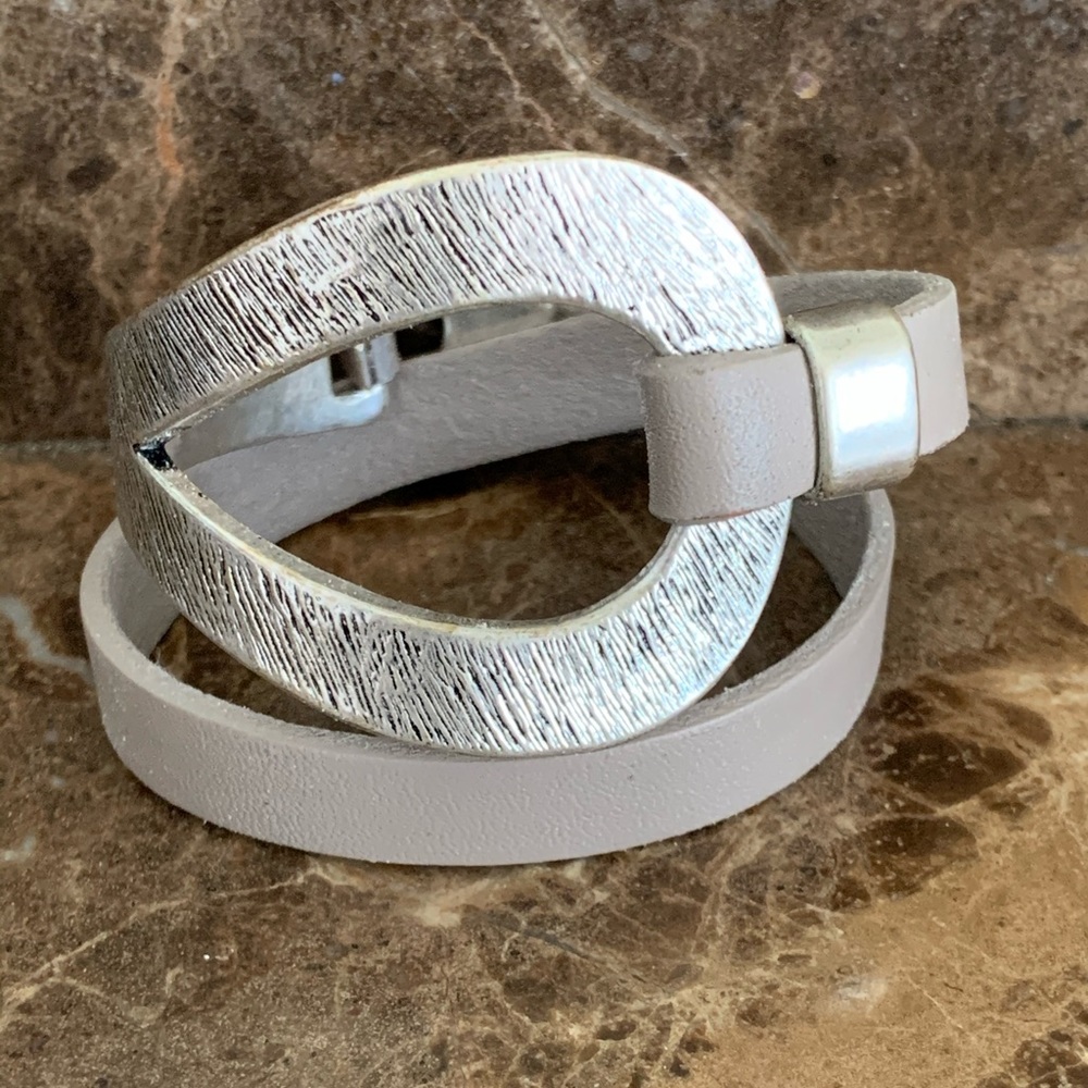 Silver and Gray Wrap Style Bracelet